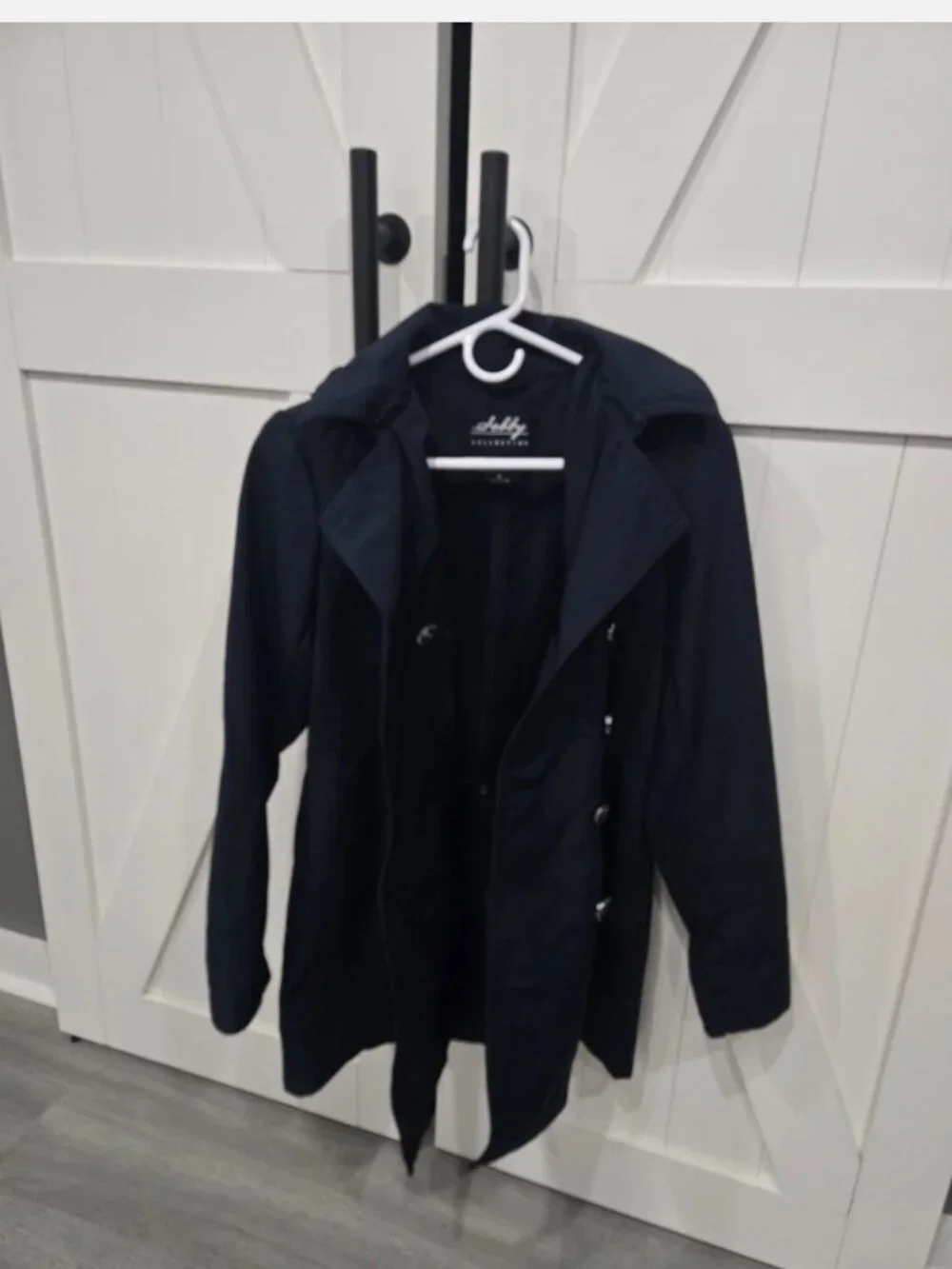 sebby collection jacket. Size medium. Navy Blue. Removable hood. Excellent.